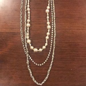 J.Crew layered statement necklace - silver